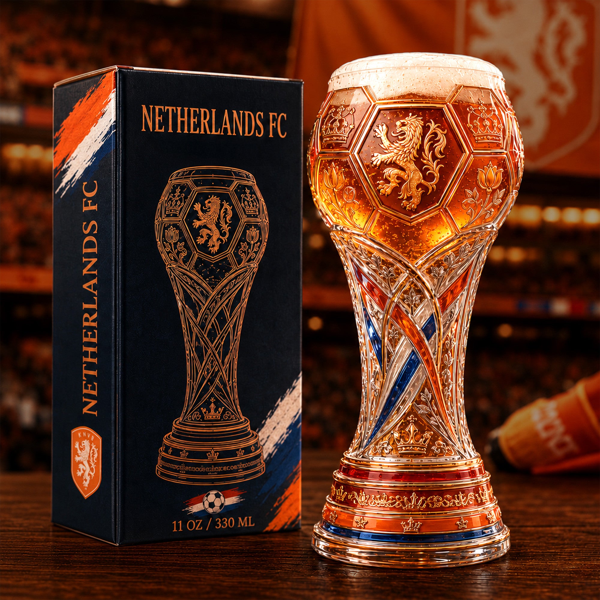 Premium NED Soccer Trophy Beer Glass TNSM