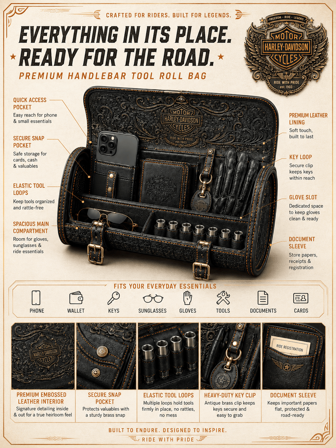 HLDV Premium Vintage Motorcycle Bag NTNA