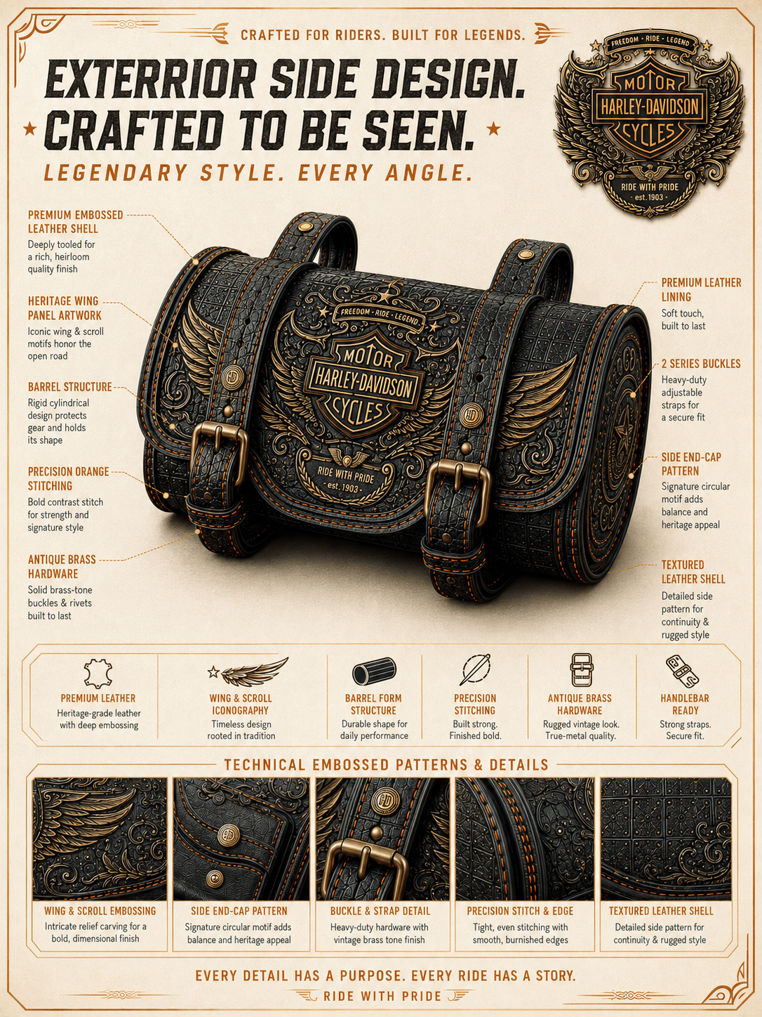 HLDV Premium Vintage Motorcycle Bag NTNA