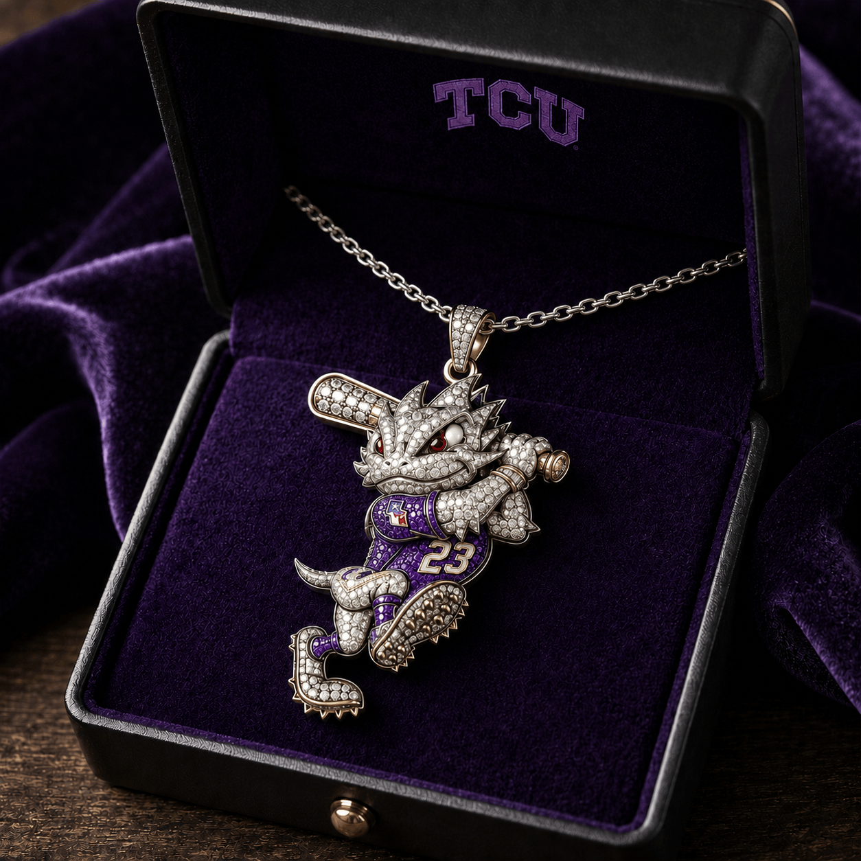 TCU Solid Silver Chain with Diamond Pendant PDL