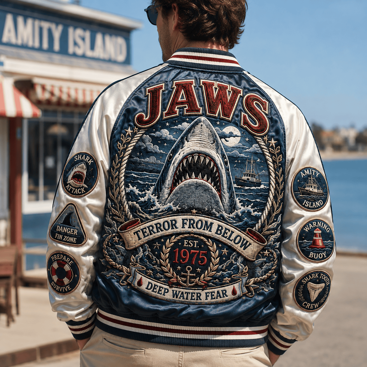 PREMIUM JAWS SATIN BASEBALL JACKET NTNA