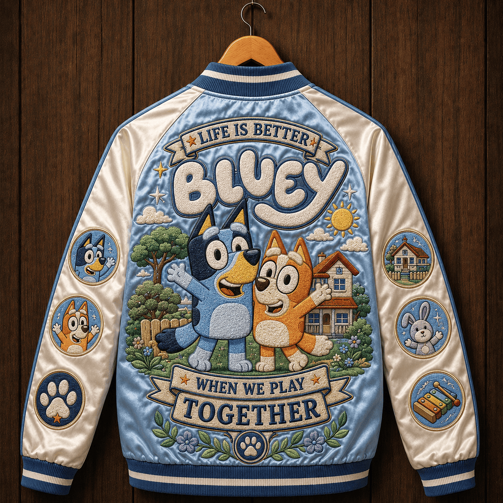 PREMIUM BLU SATIN BASEBALL JACKET NTNA