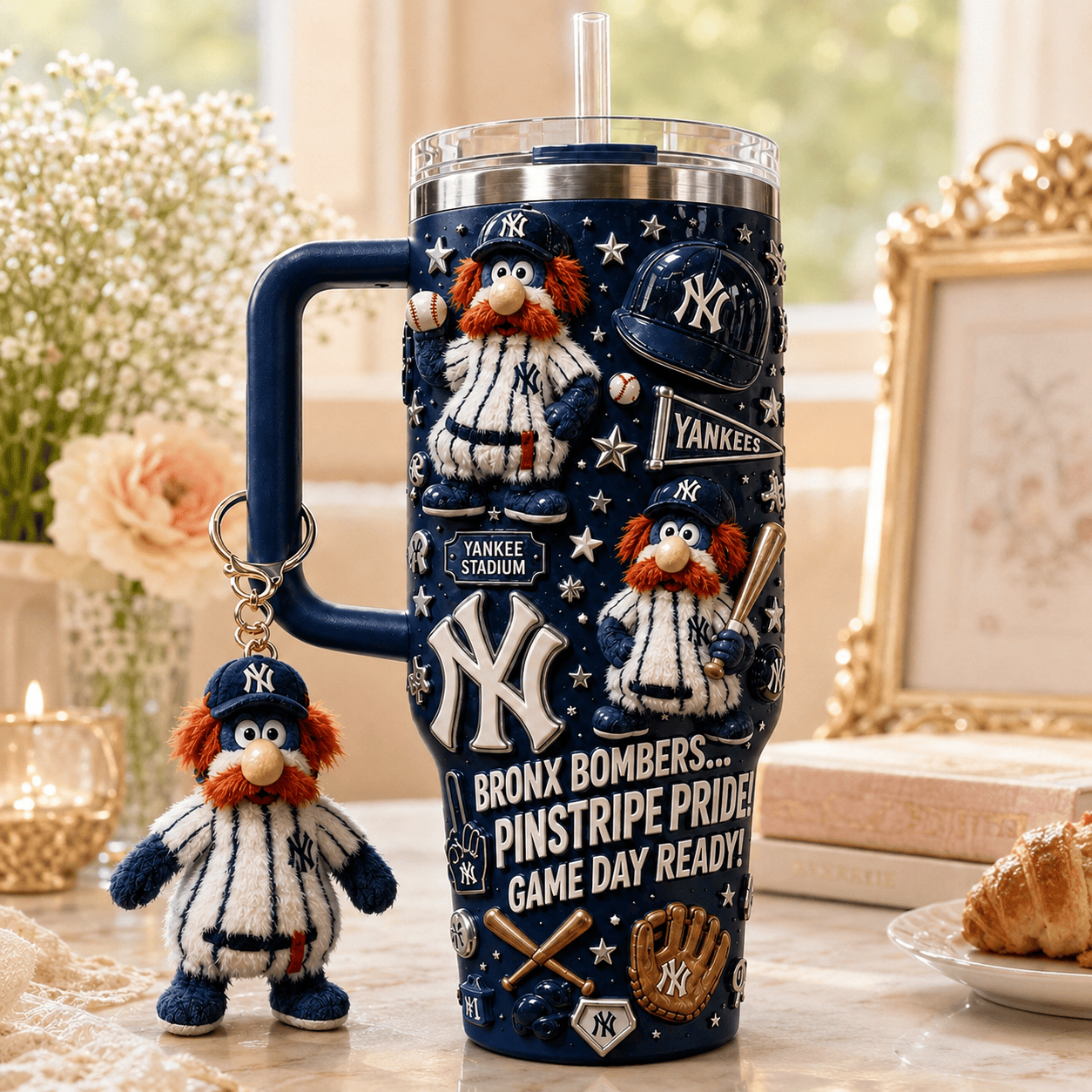 NYY 40oz Tumbler With Handle DNBN
