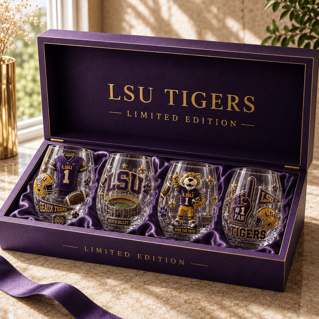 LSUT Stemless Glass Cup Set TMH