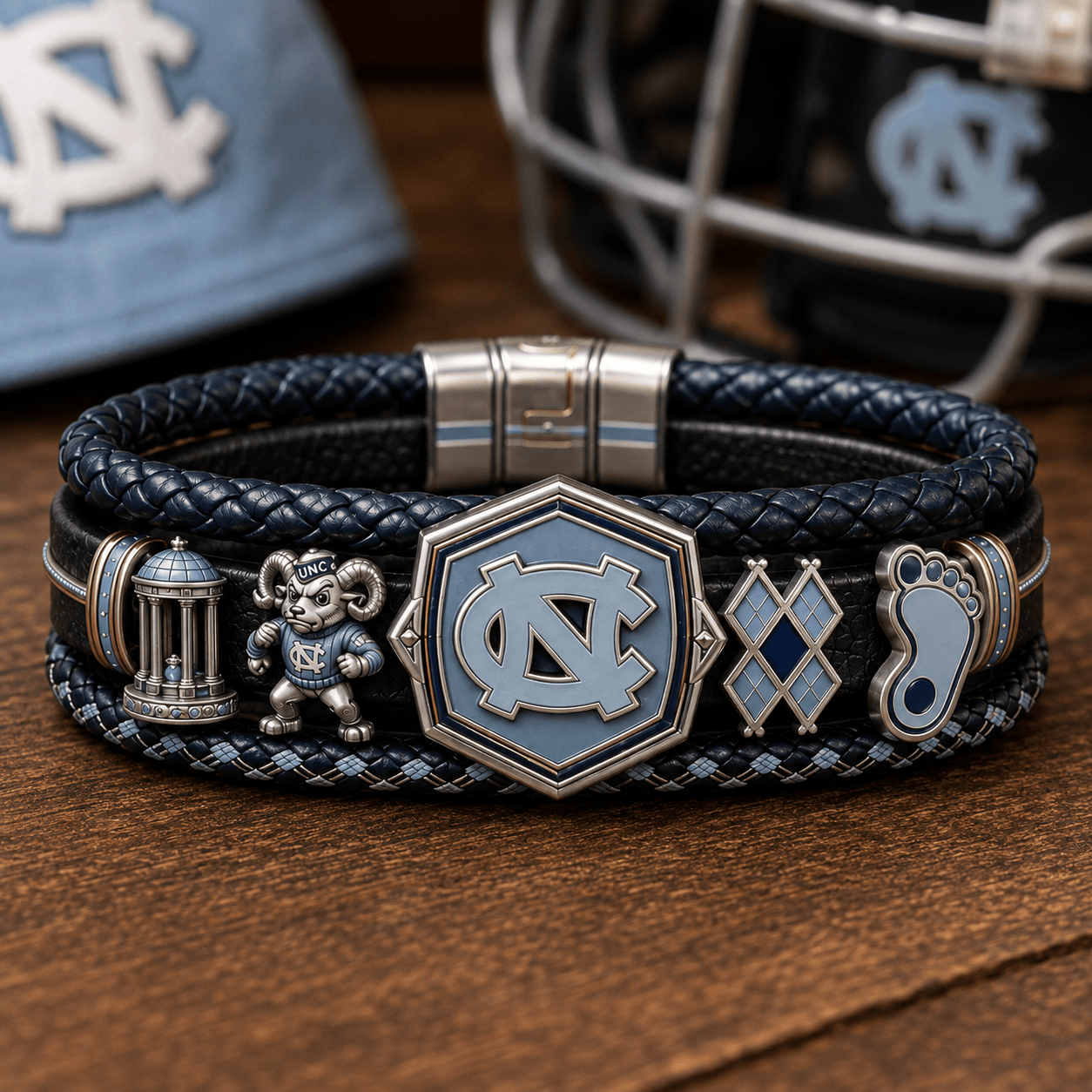 UNC Braided Bracelet Set TTNL