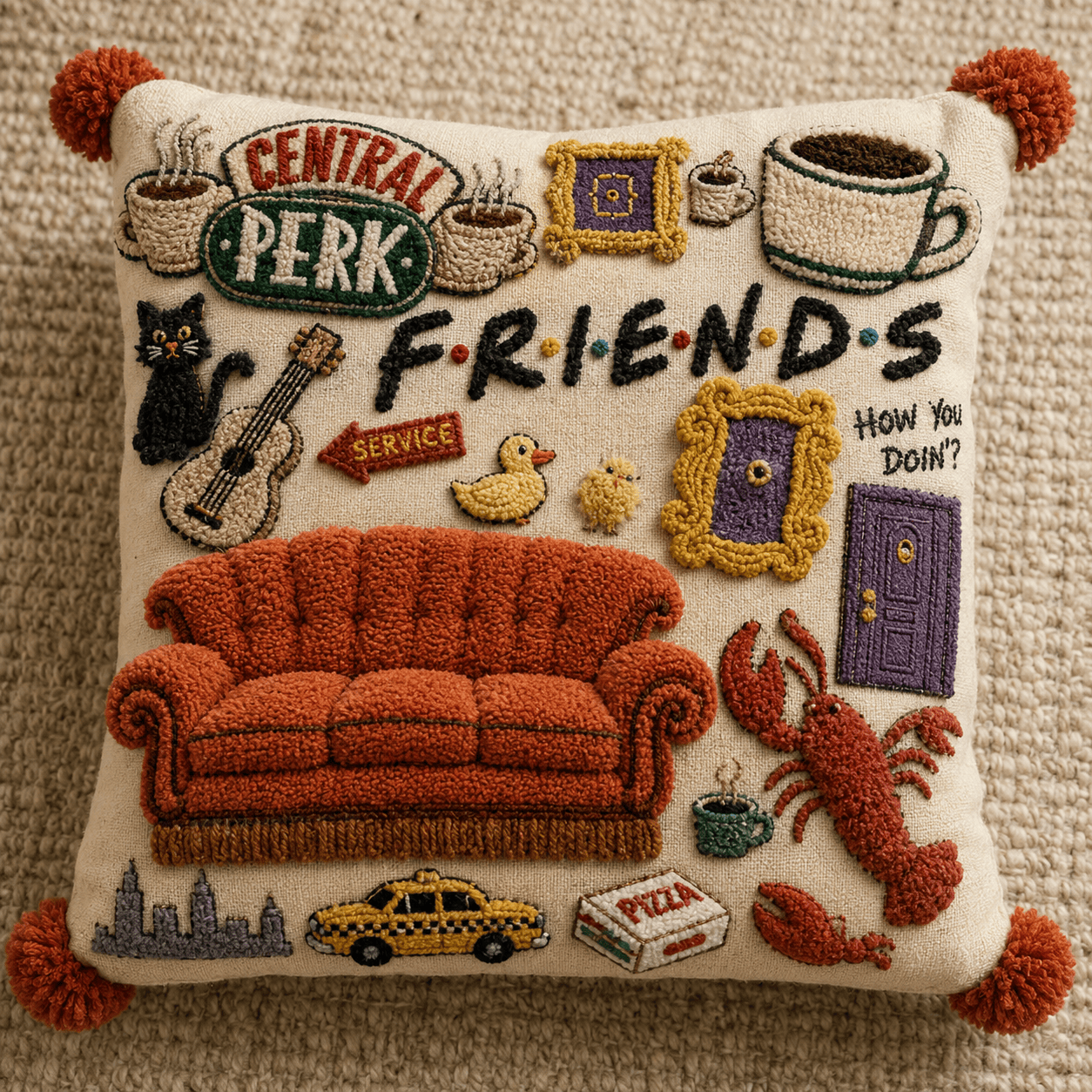 FRS Tufted Sofa Cover & Pillow Set DNBN