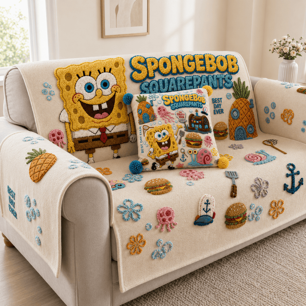 SBSP Tufted Sofa Cover & Pillow Set DNBN