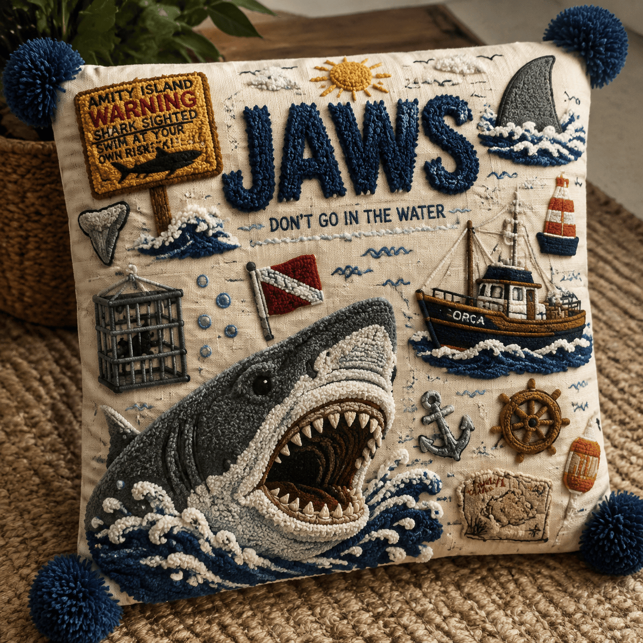 JAWS Tufted Sofa Cover & Pillow Set DNBN