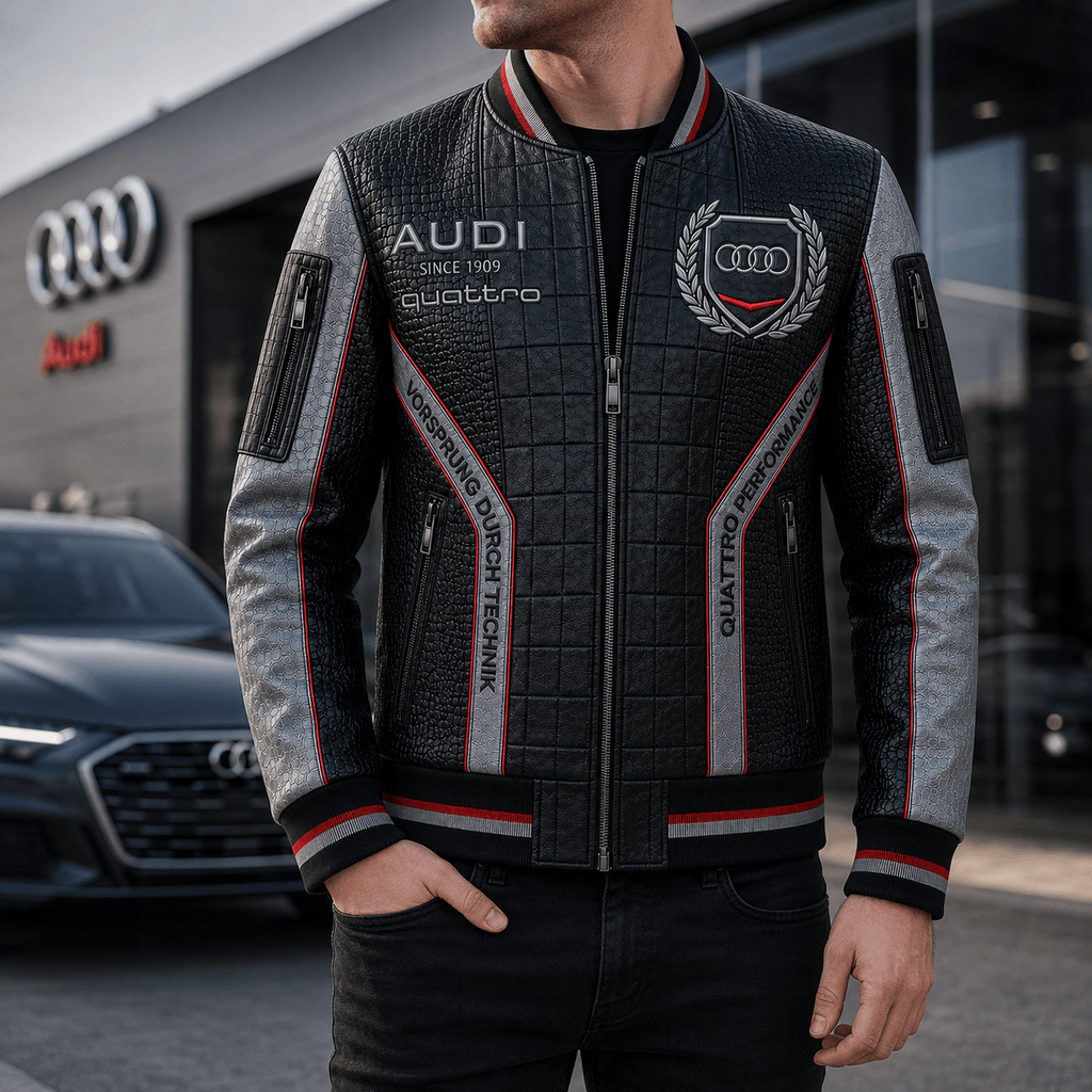 Premium AUD Leather Zipper Jacket TNSM