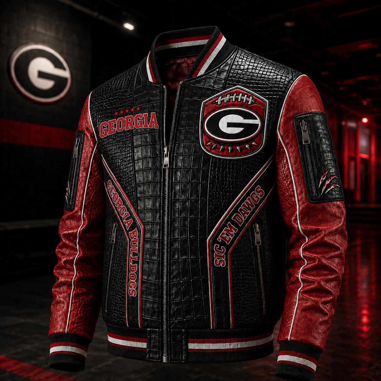 Premium GGBD Leather Zipper Jacket TNSM