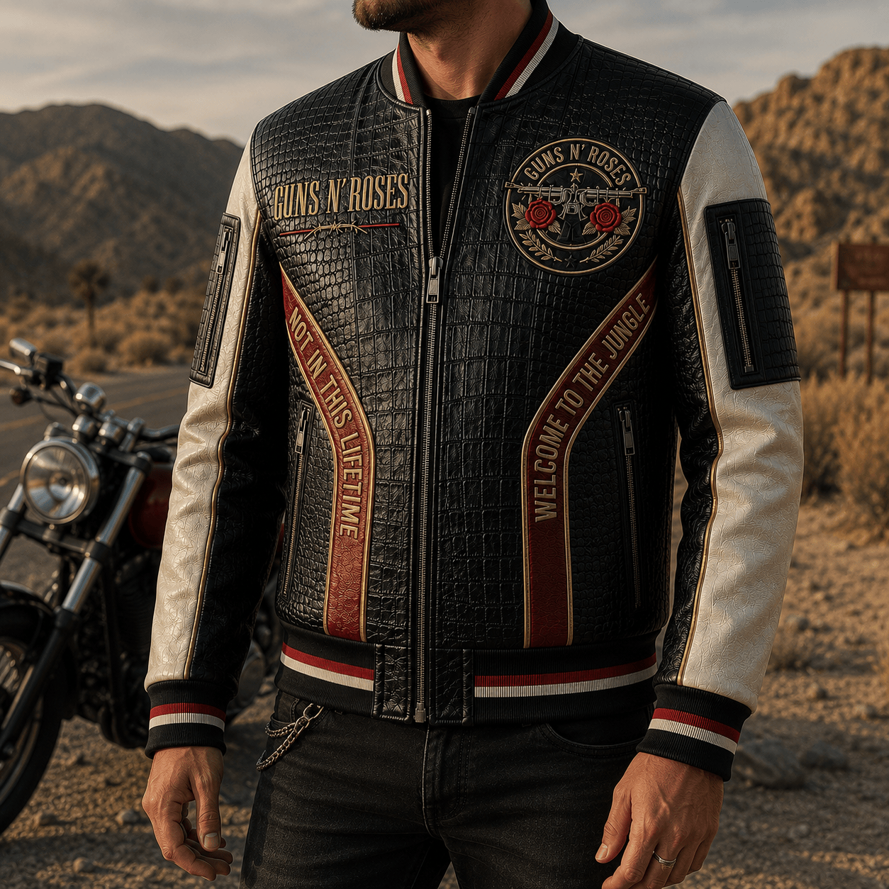 Premium GNR Leather Zipper Jacket PVNA