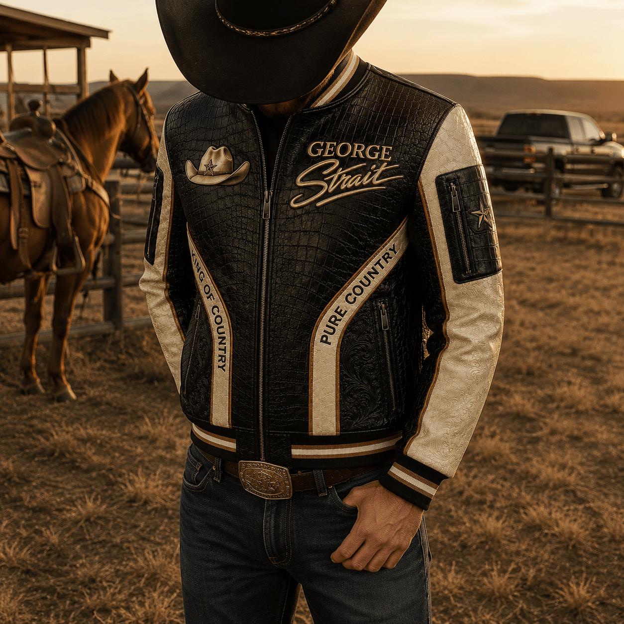 Premium GGST Leather Zipper Jacket PVNA