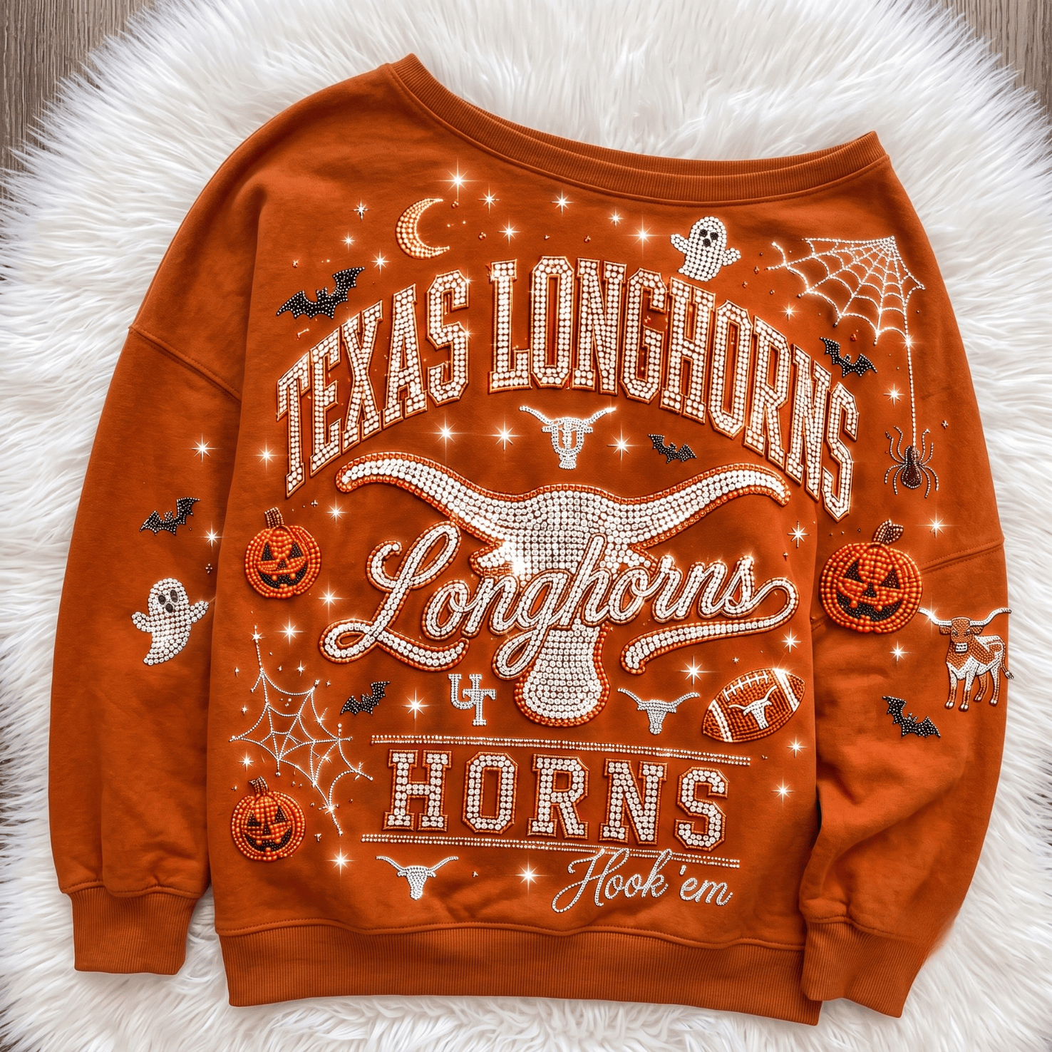 TLH 3D SHOULDER RHINESTONE SWEATSHIRT NTKO