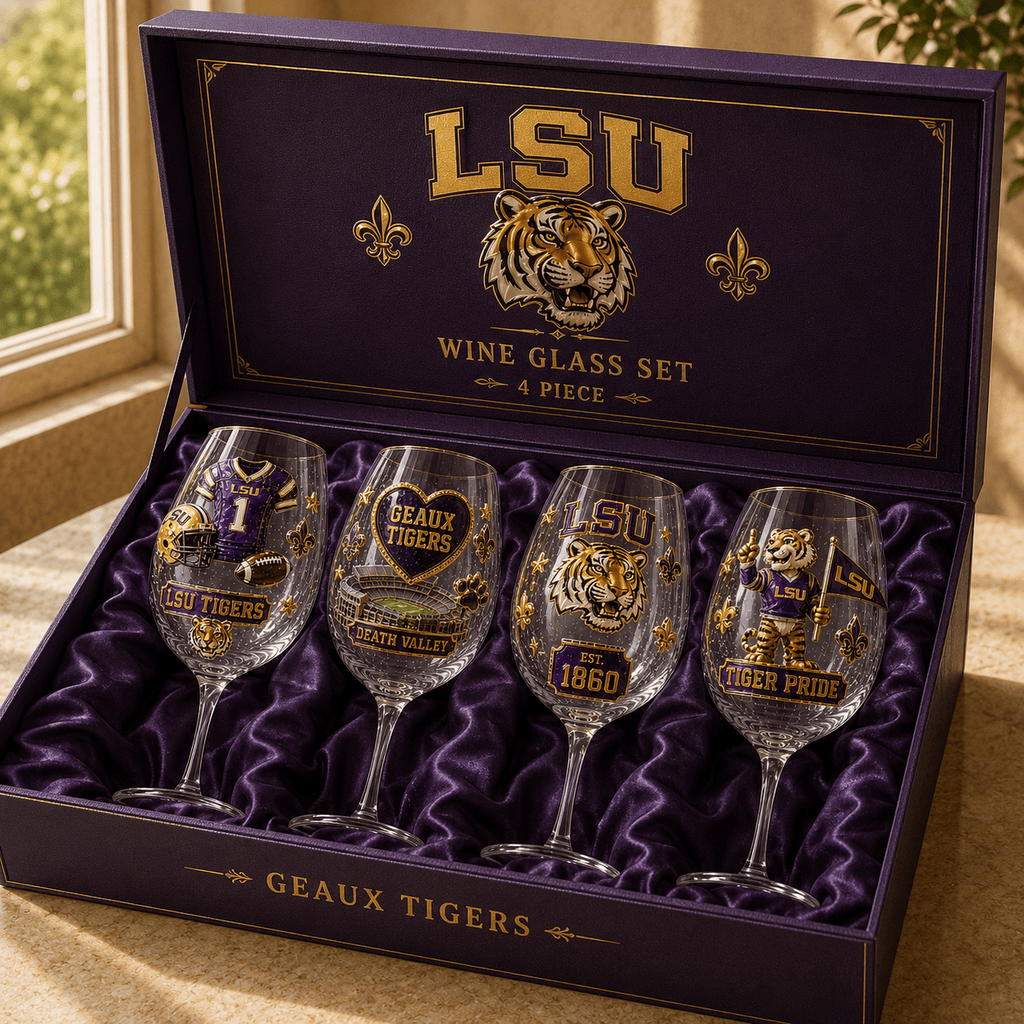 Premium LSU Wine Glass Cup NHVH