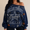 DLCB 3D SHOULDER RHINESTONE SWEATSHIRT DNBN