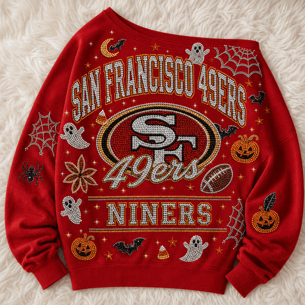 SF49 3D SHOULDER RHINESTONE SWEATSHIRT DNBN