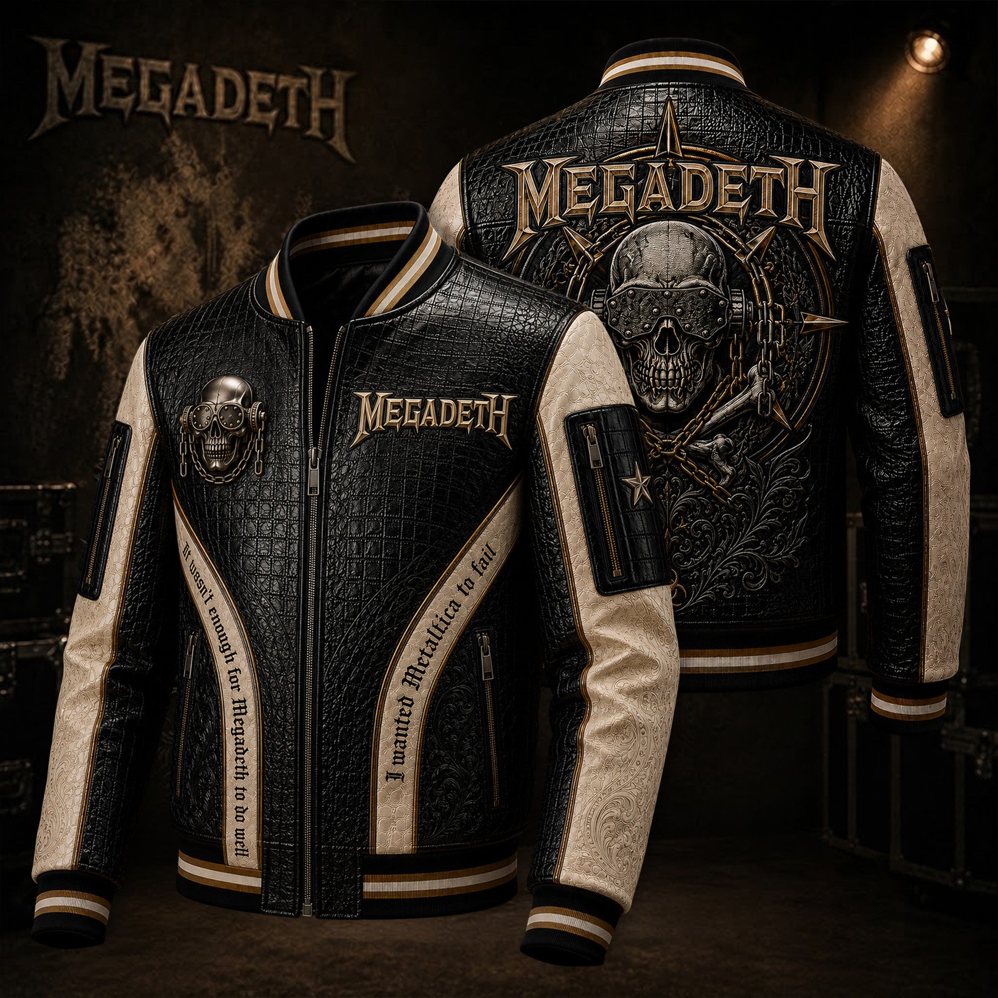 Premium MGD Leather Zipper Jacket PVNA