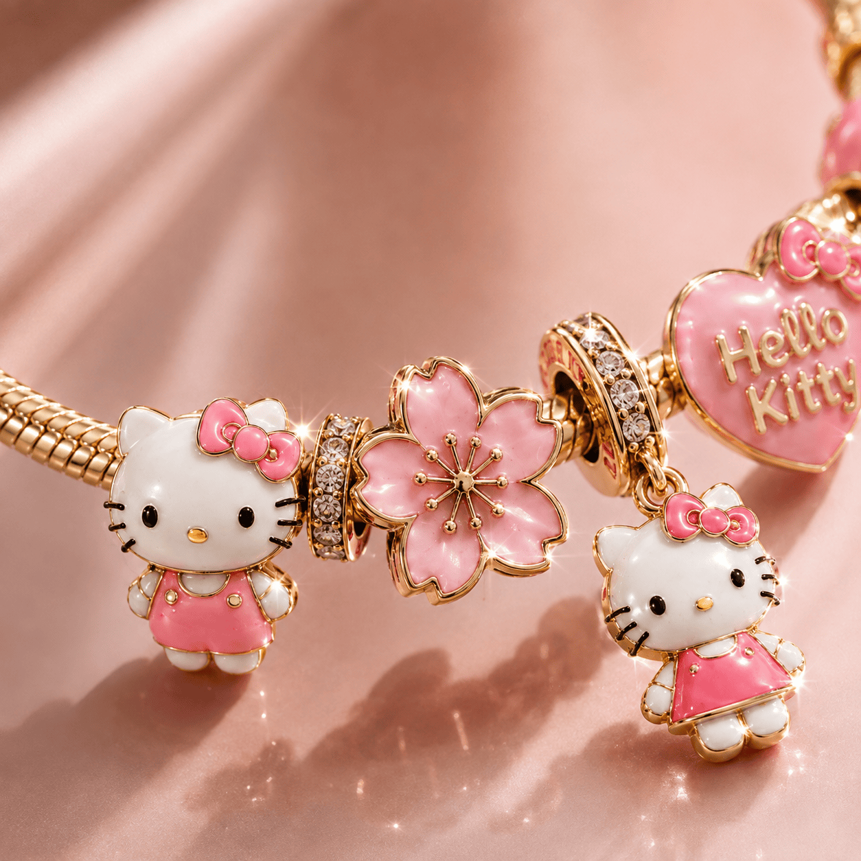HLKT Gold Charm Bracelet Set BMD