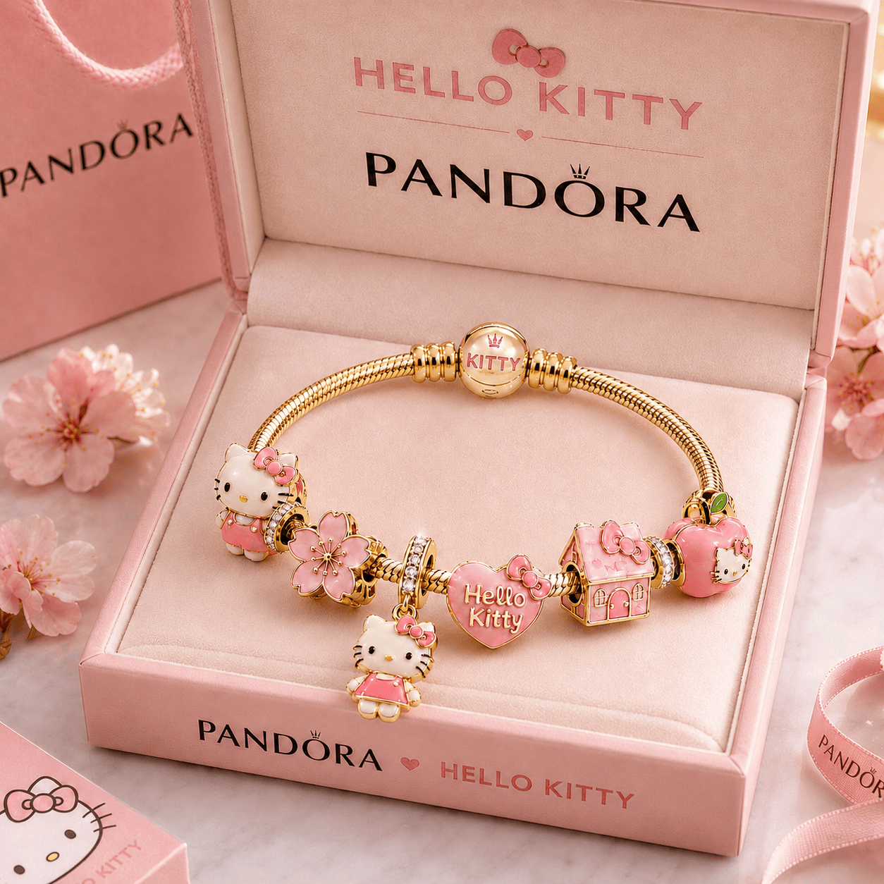 HLKT Gold Charm Bracelet Set BMD