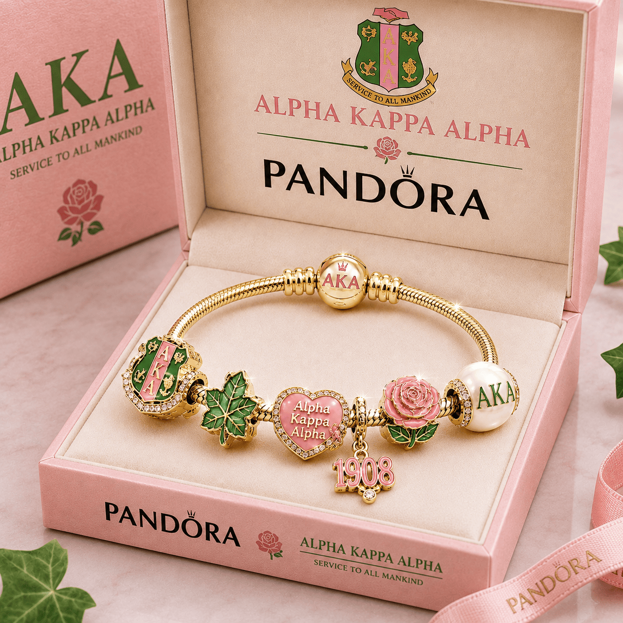 AKA Gold Charm Bracelet Set BMD