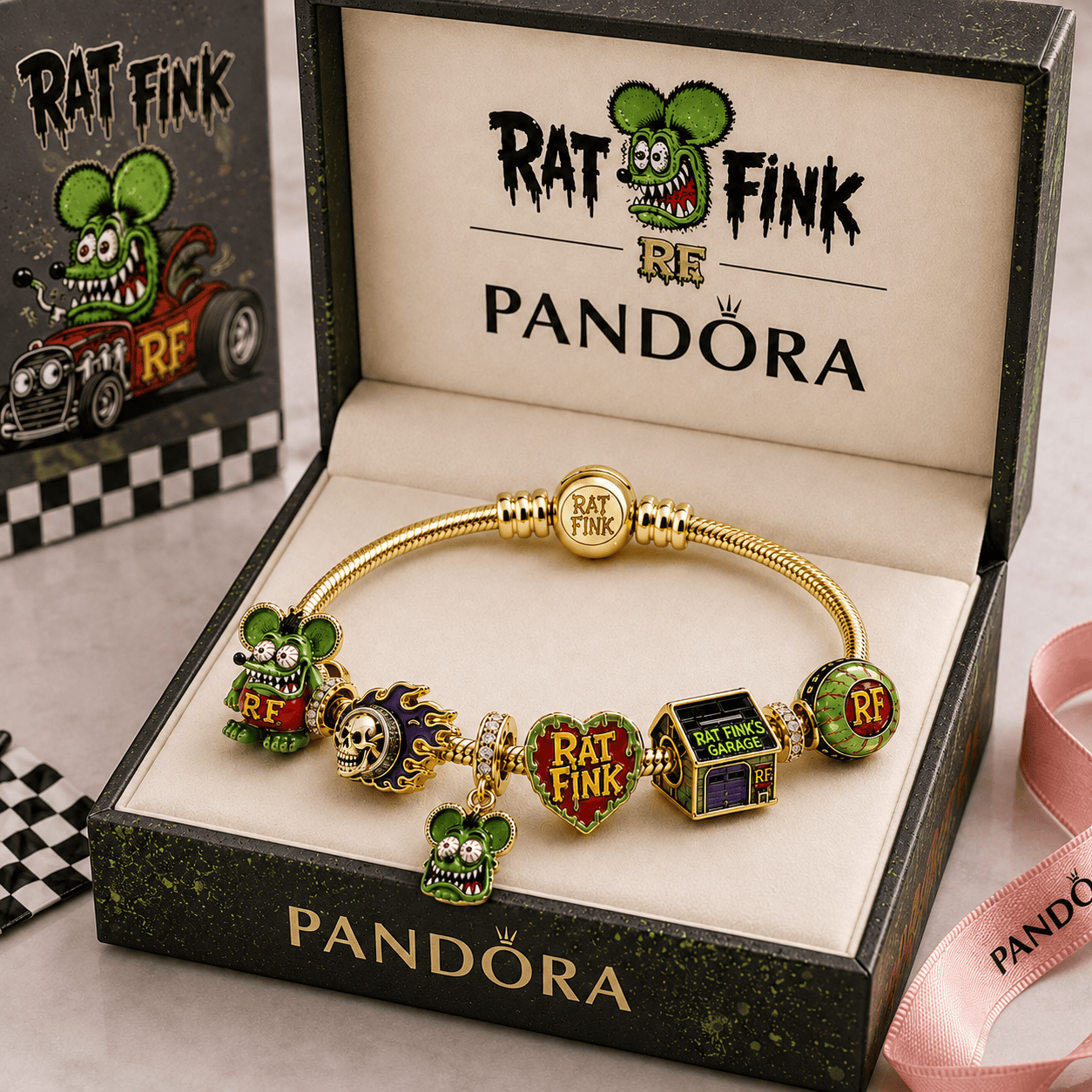 RFK Gold Charm Bracelet Set BMD