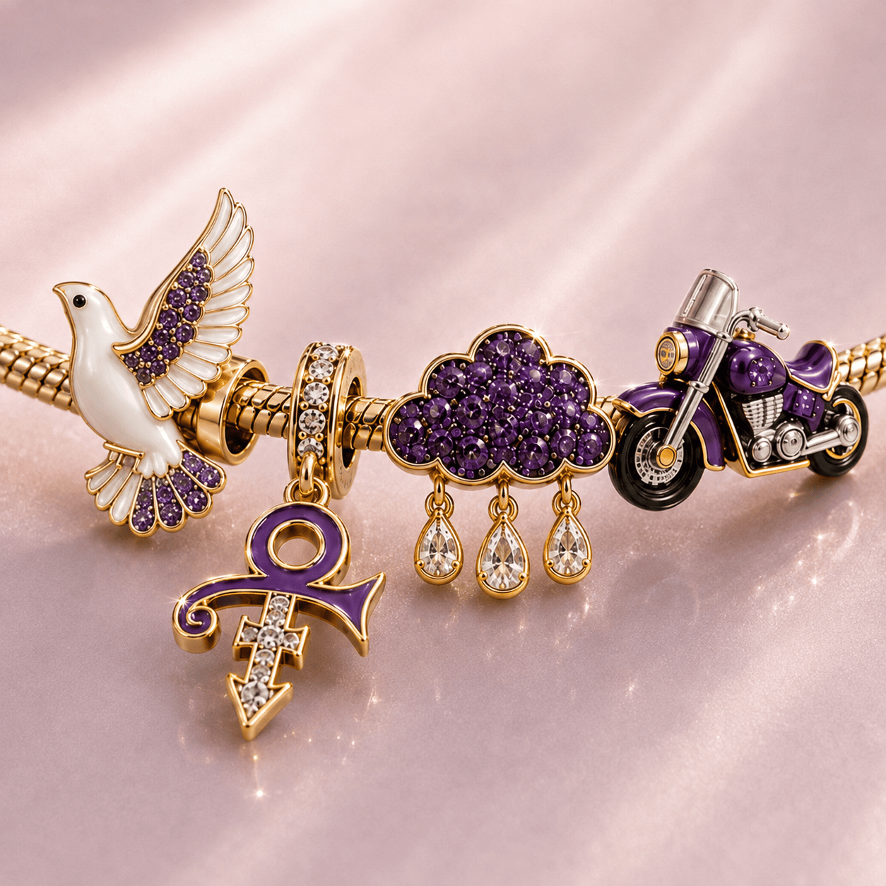 PRCE Gold Charm Bracelet Set BMD