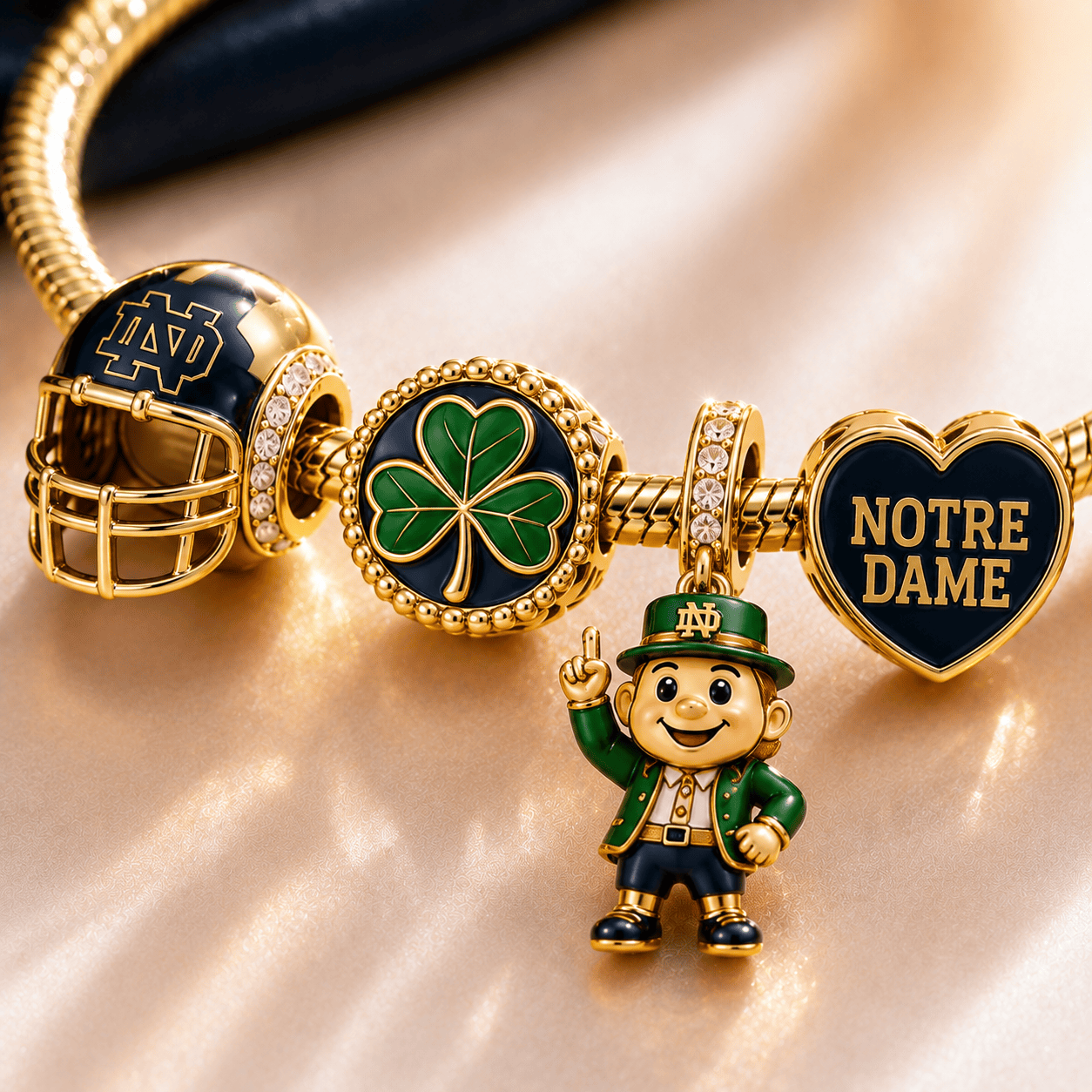 NODFI Gold Charm Bracelet Set PTT