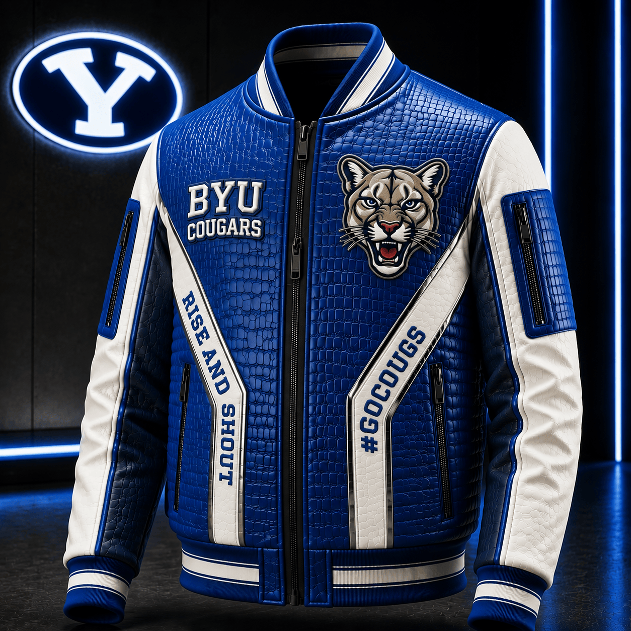 Premium BYU Leather Zipper Jacket TTMH