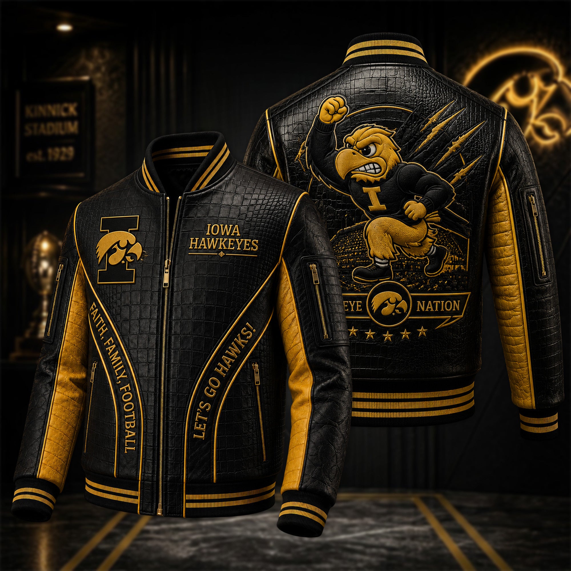 Premium IWHK Leather Zipper Jacket TTMH