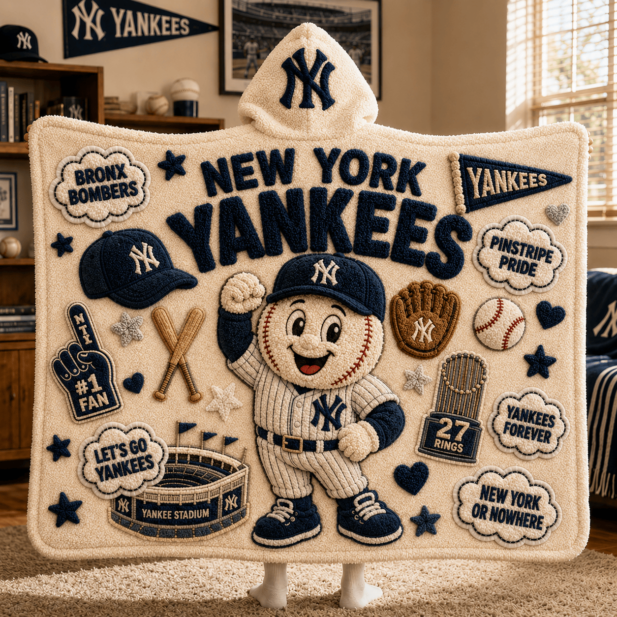 Premium NYY Hooded Blanket BMD
