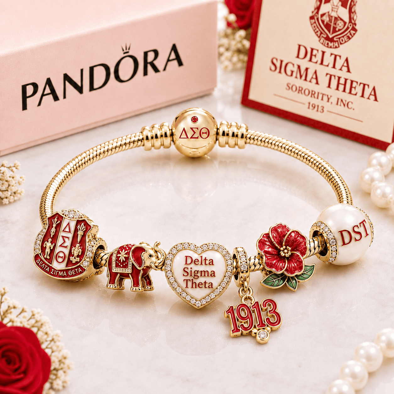 DSTT Gold Charm Bracelet Set BMD