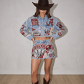 ACT Embellished Denim Set NTKO
