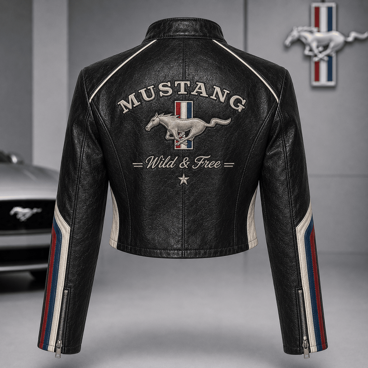 Premium MUST Cropped Leather Zipper Jacket TNSM