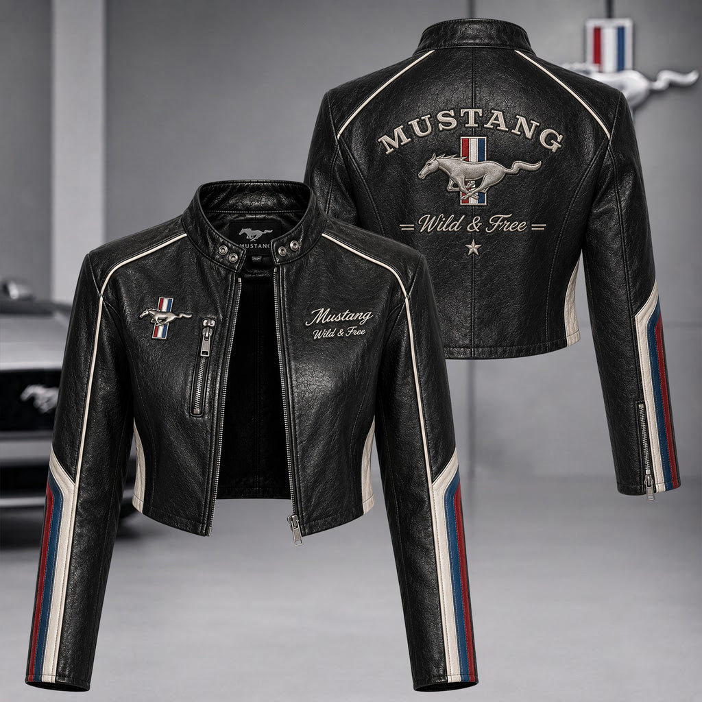 Premium MUST Cropped Leather Zipper Jacket TNSM