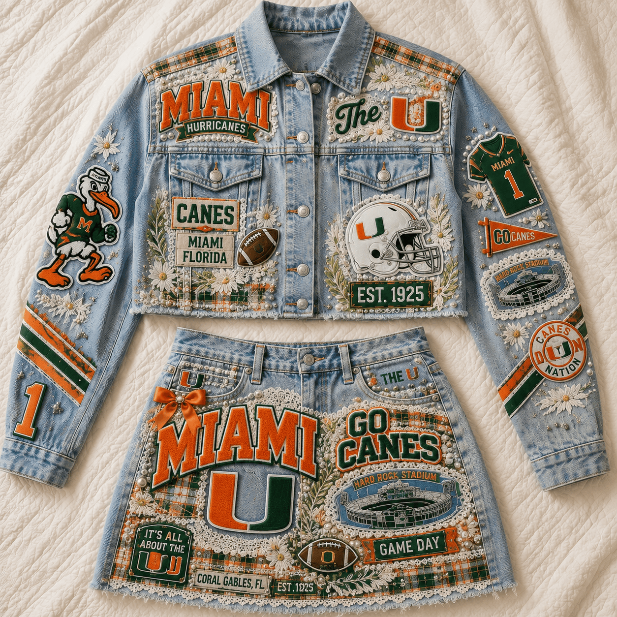 MHC Embellished Denim Set NTKO