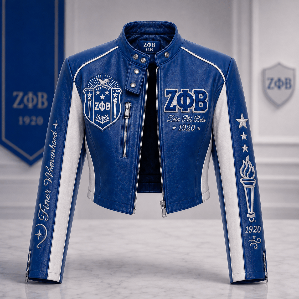 Premium ZPB Cropped Leather Zipper Jacket TNSM