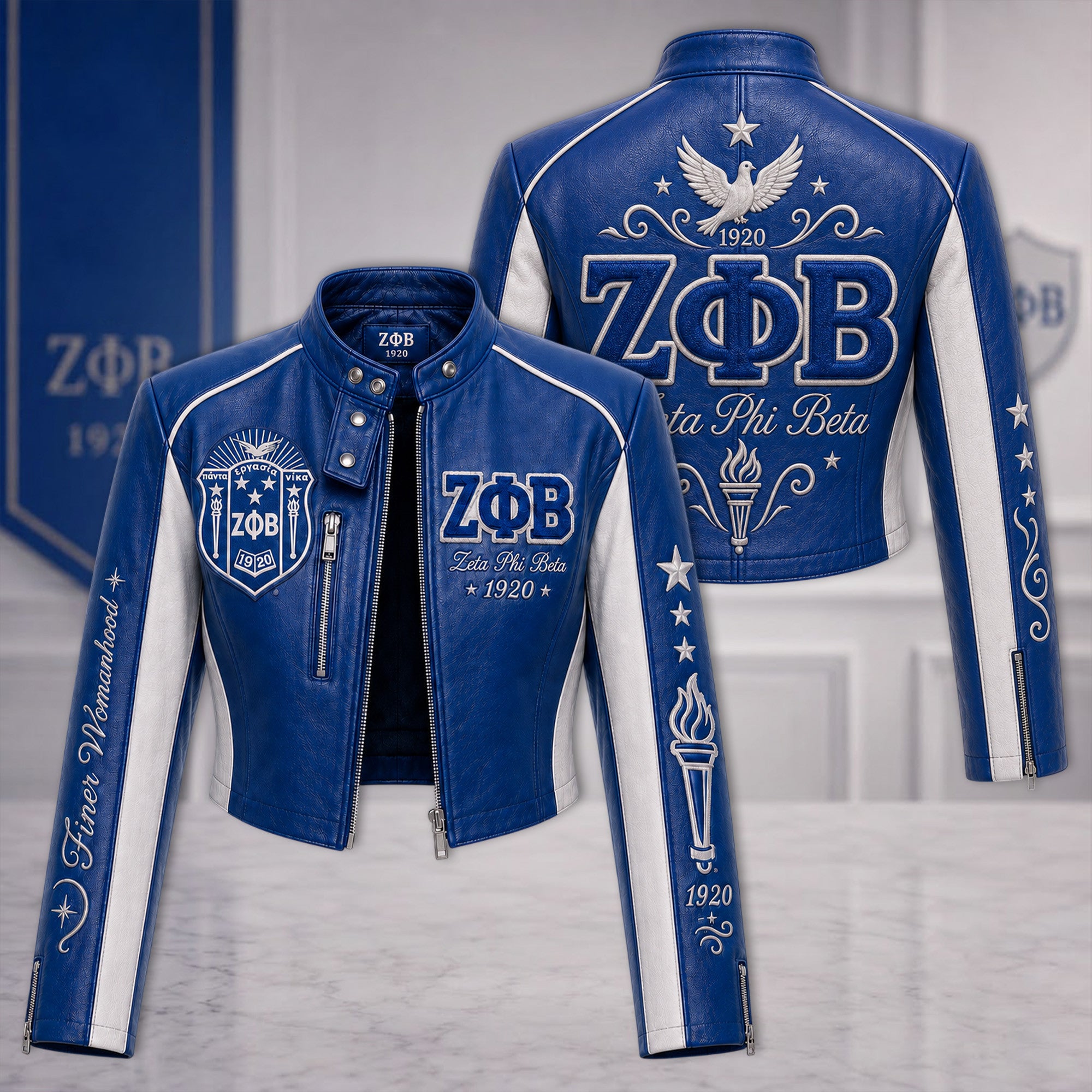 Premium ZPB Cropped Leather Zipper Jacket TNSM