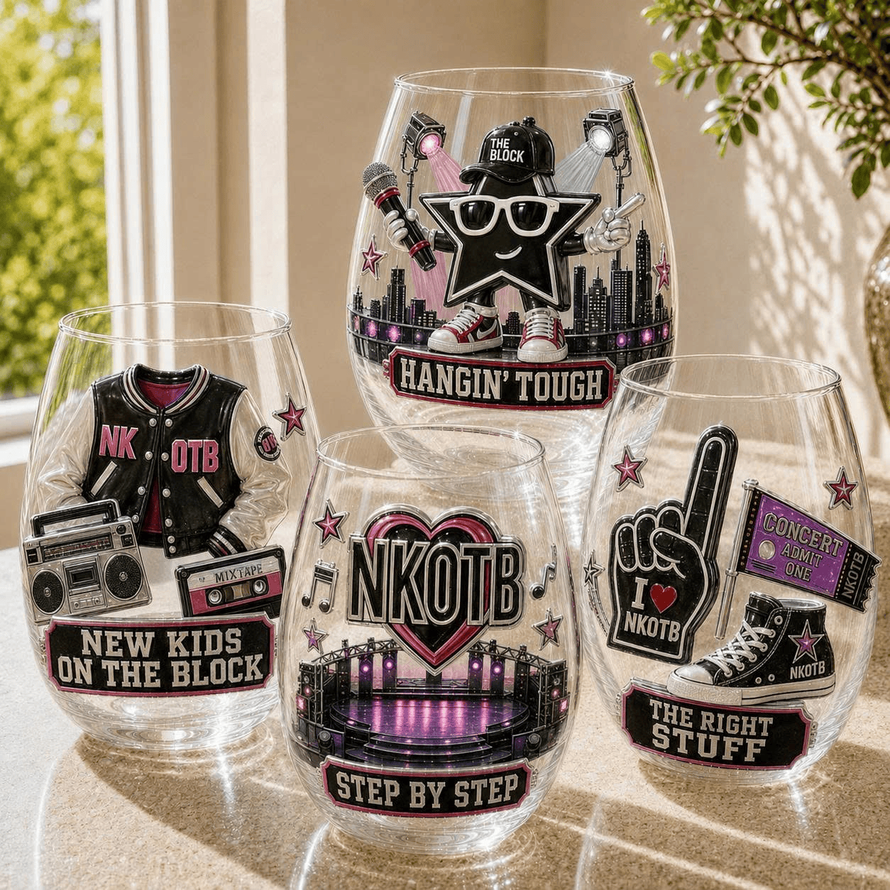 Premium NKOTB Wine Glass Cup TTN