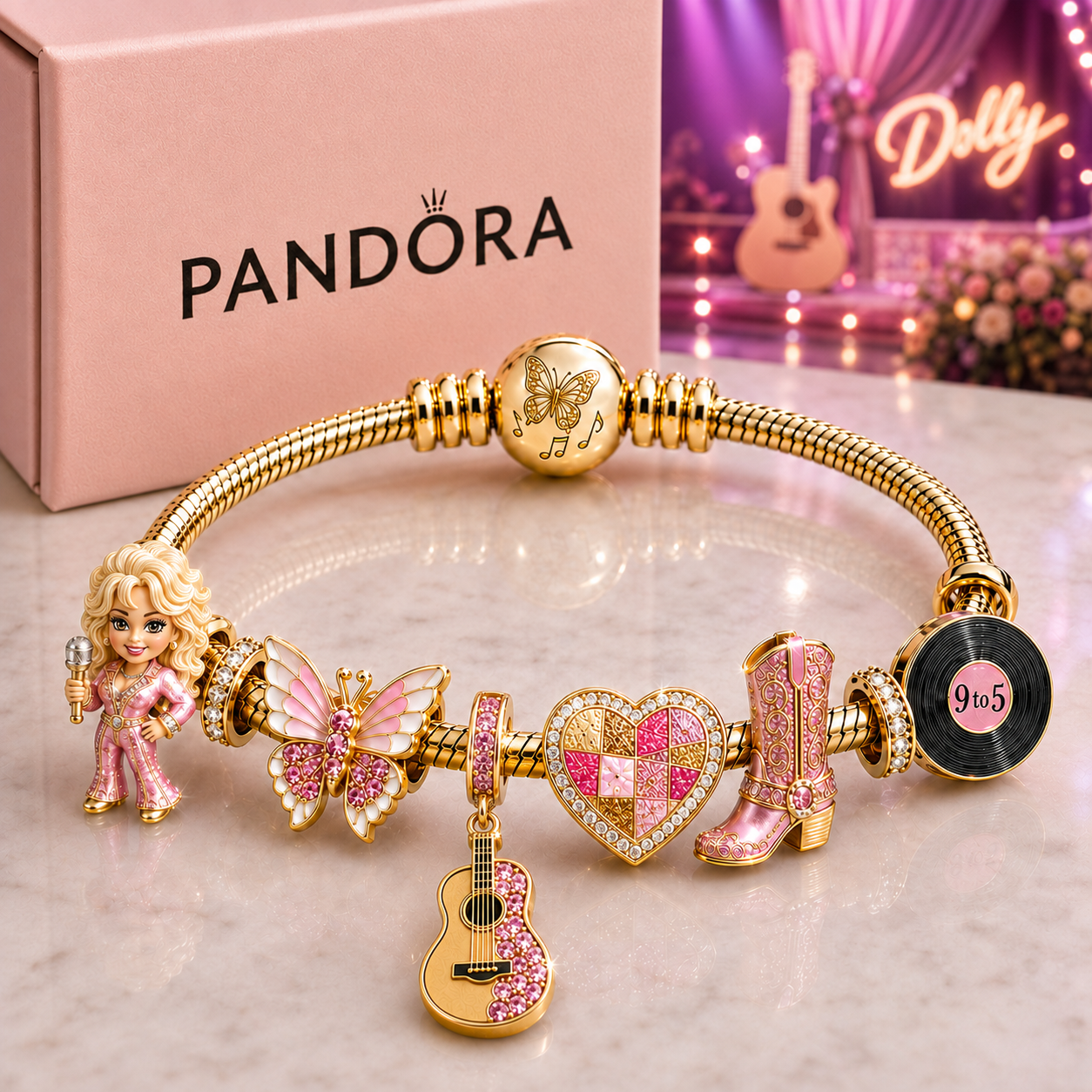 DLPT Gold Charm Bracelet Set BMD