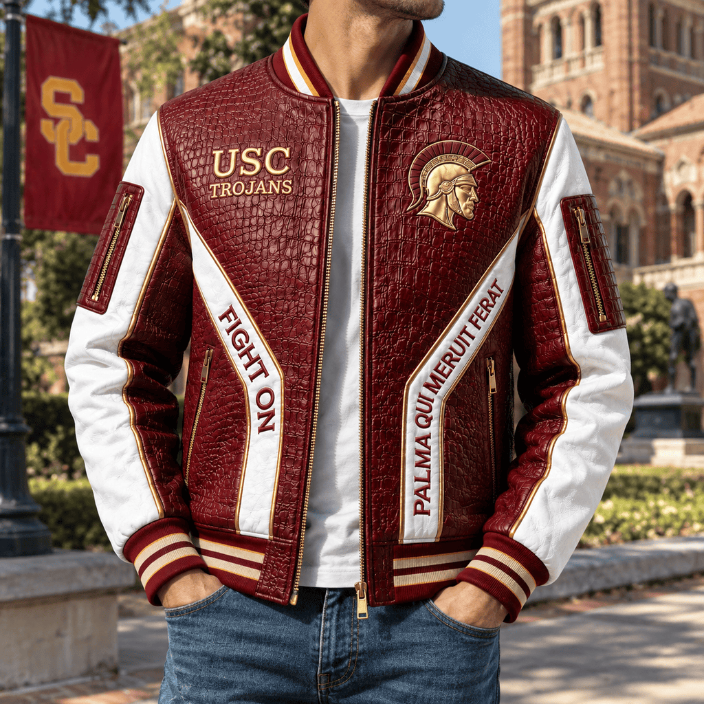 Premium USC Leather Zipper Jacket TTMH