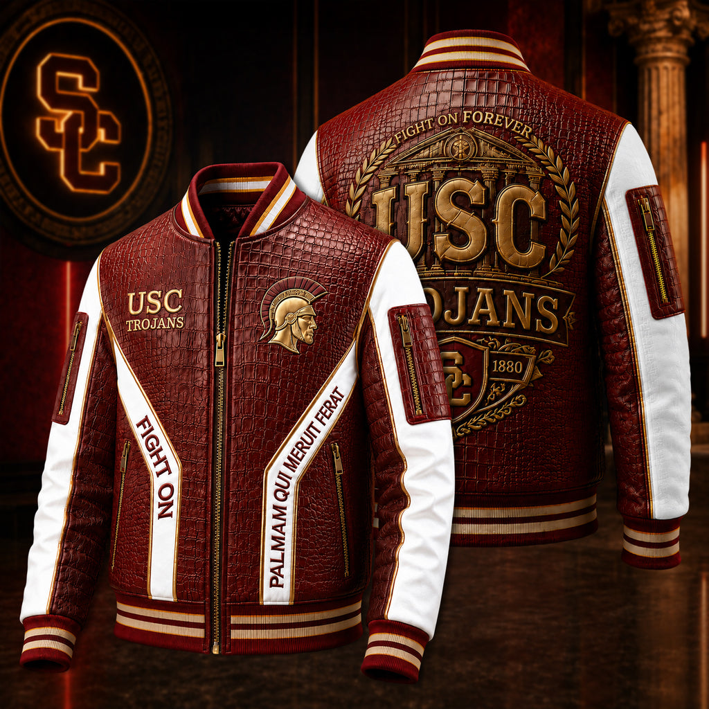 Premium USC Leather Zipper Jacket TTMH