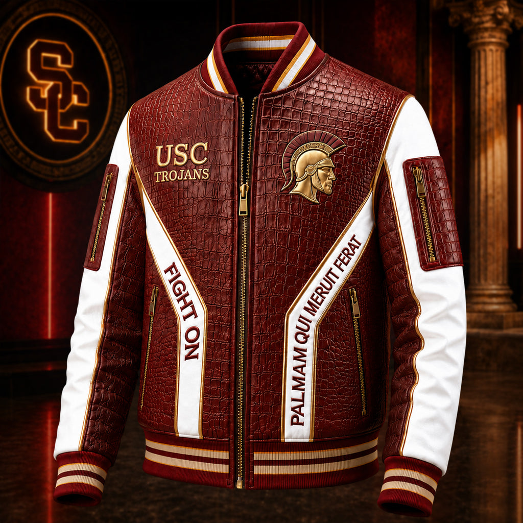 Premium USC Leather Zipper Jacket TTMH