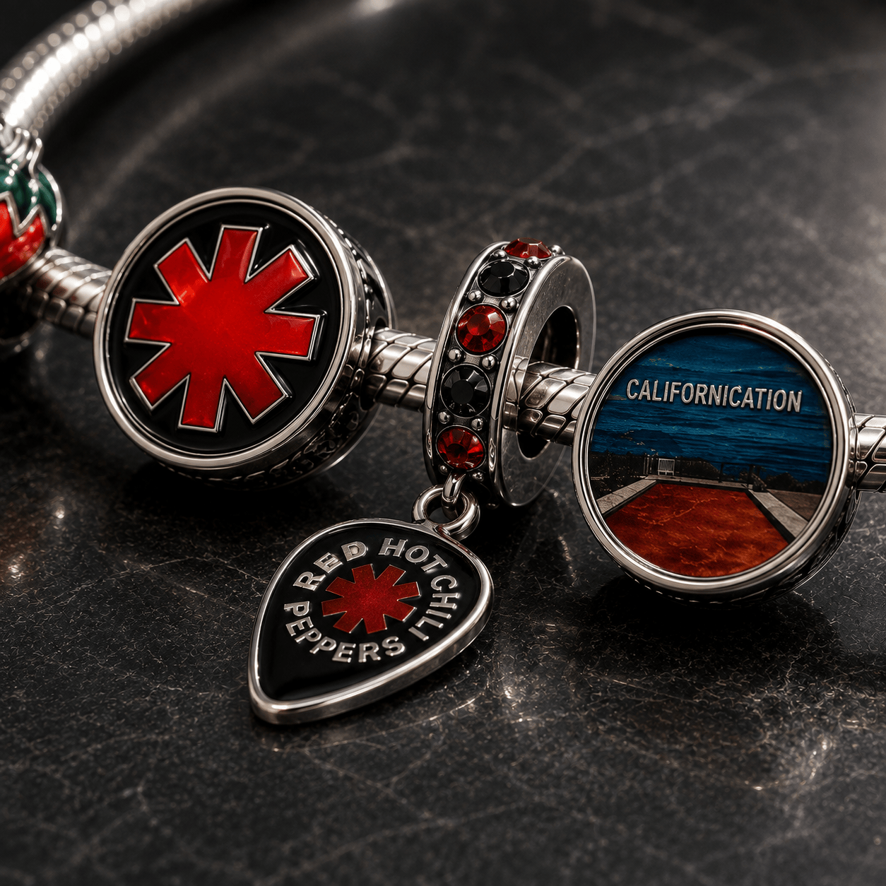 RHCP silver Charm Bracelet Set BMD