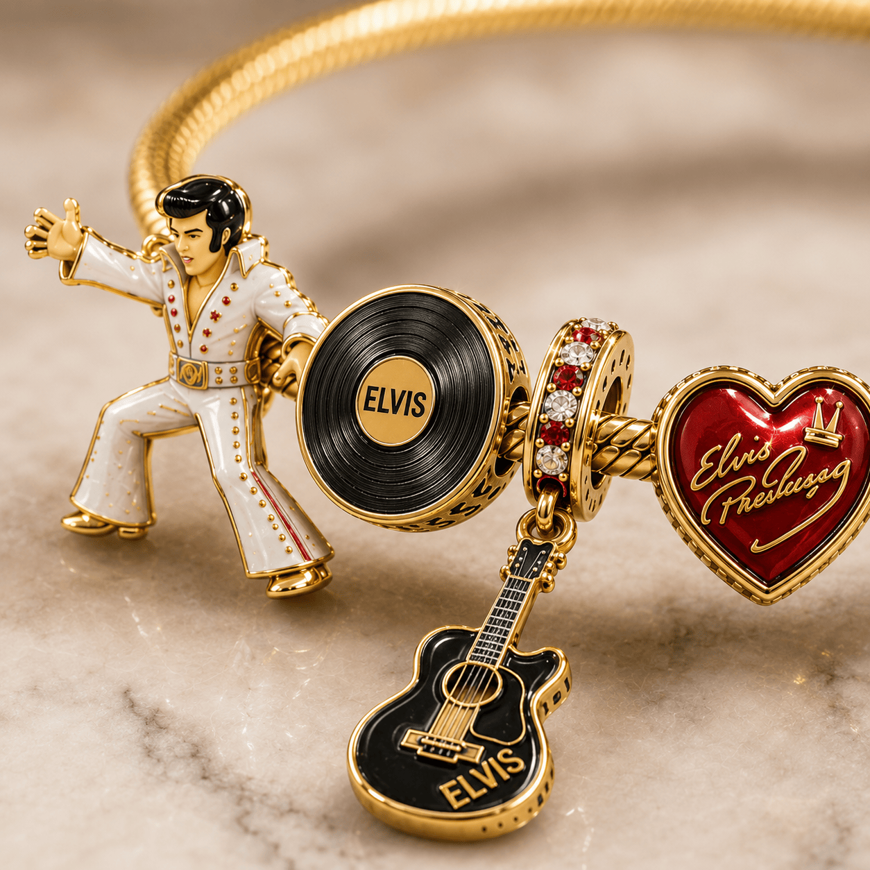 ELV Gold Charm Bracelet Set BMD