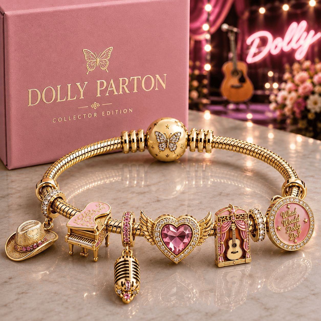 DLPT Gold Charm Bracelet Set NHVH