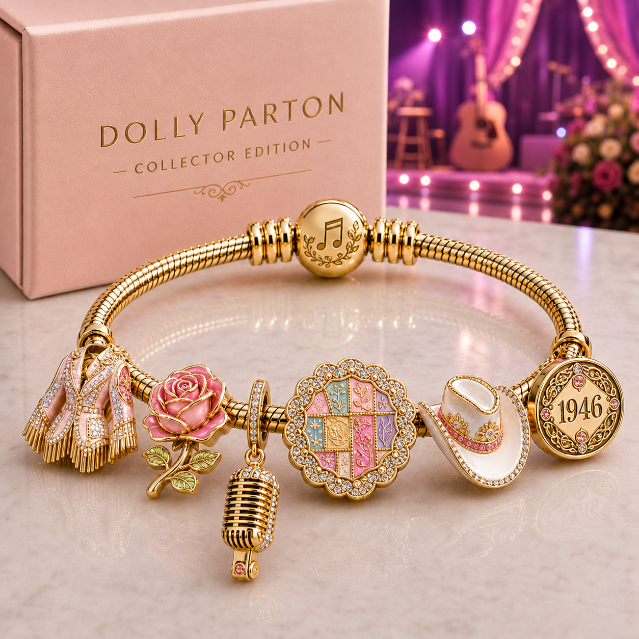 DLPT Gold Charm Bracelet Set NHVH