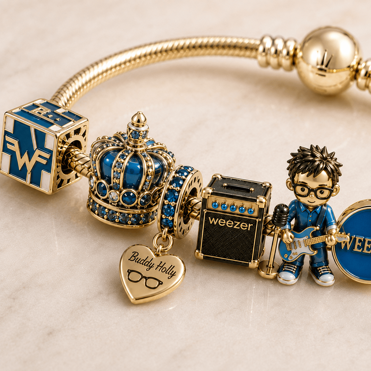 WZR Gold Charm Bracelet Set PTT