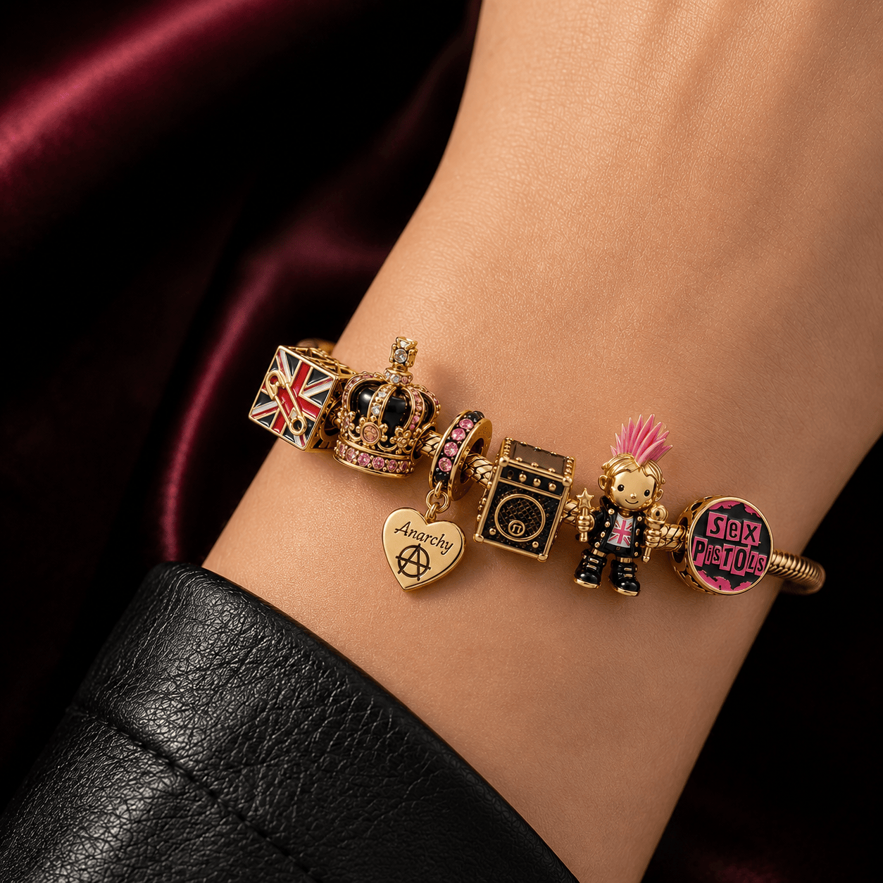 TSEP Gold Charm Bracelet Set PTT