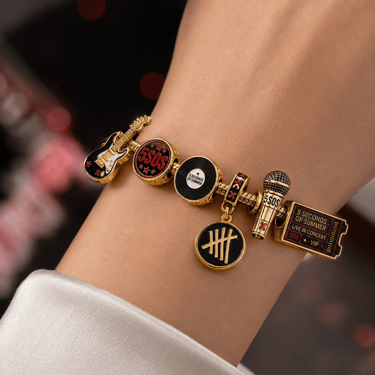 5SOS Gold Charm Bracelet Set PTT