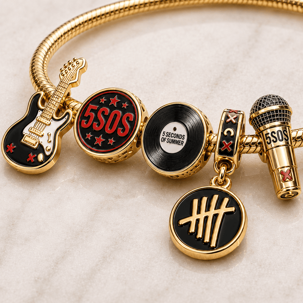 5SOS Gold Charm Bracelet Set PTT